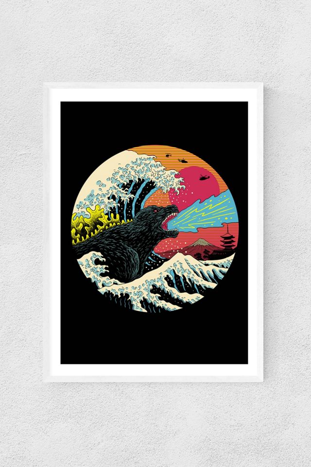 Retro Wave Kaiju Wall Art 