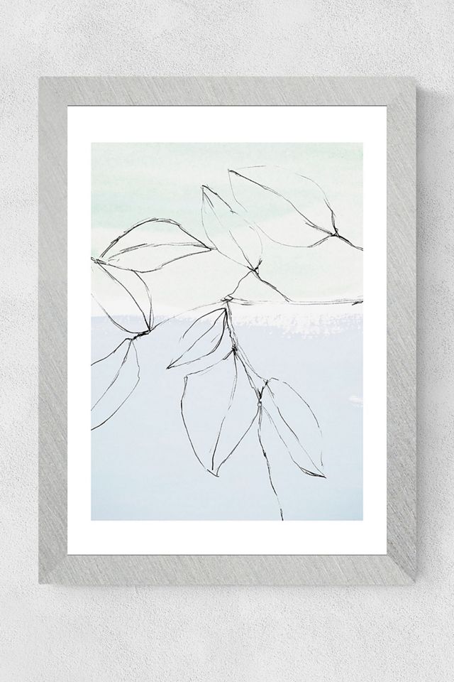 Iris Lehnhardt Leaves On Pastel Blue Wall Art Print Anthropologie UK