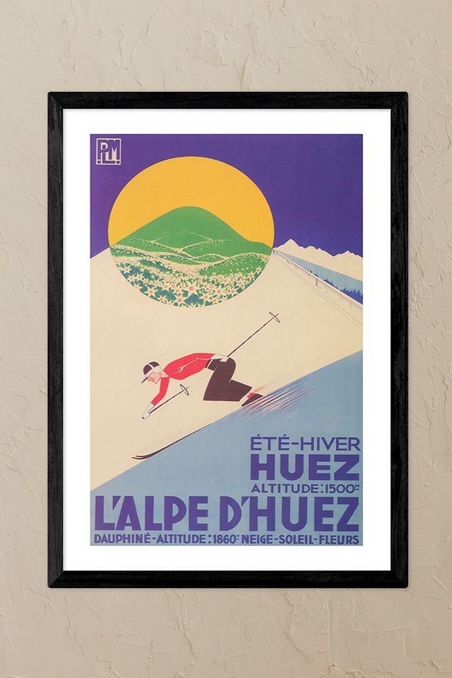 East End Prints L'Alpe D'Huez Black Framed Wall Art Print