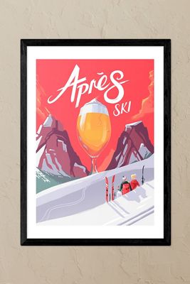 East End Prints Après Ski Black Framed Wall Art Print