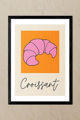 East End Prints Croissant Black Framed Wall Art Print