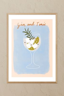East End Prints Gin & Tonic Oak Framed Wall Art Print