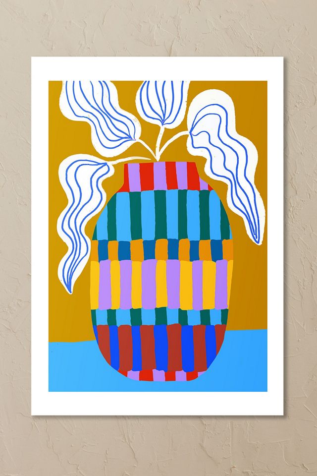 East End Prints Striped Pot Wall Art Print #1