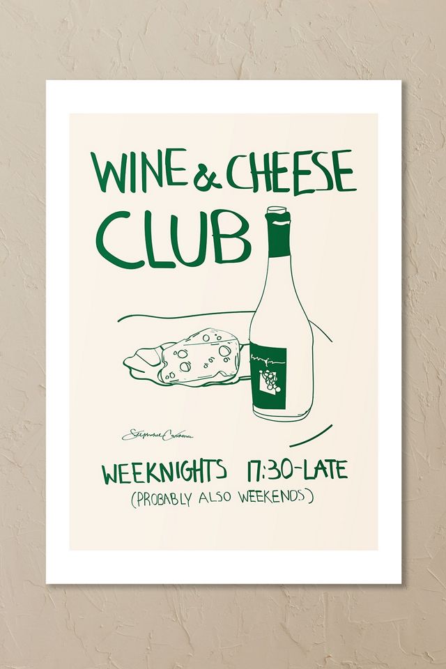 East End Prints Wine Cheese Wall Art Print #1