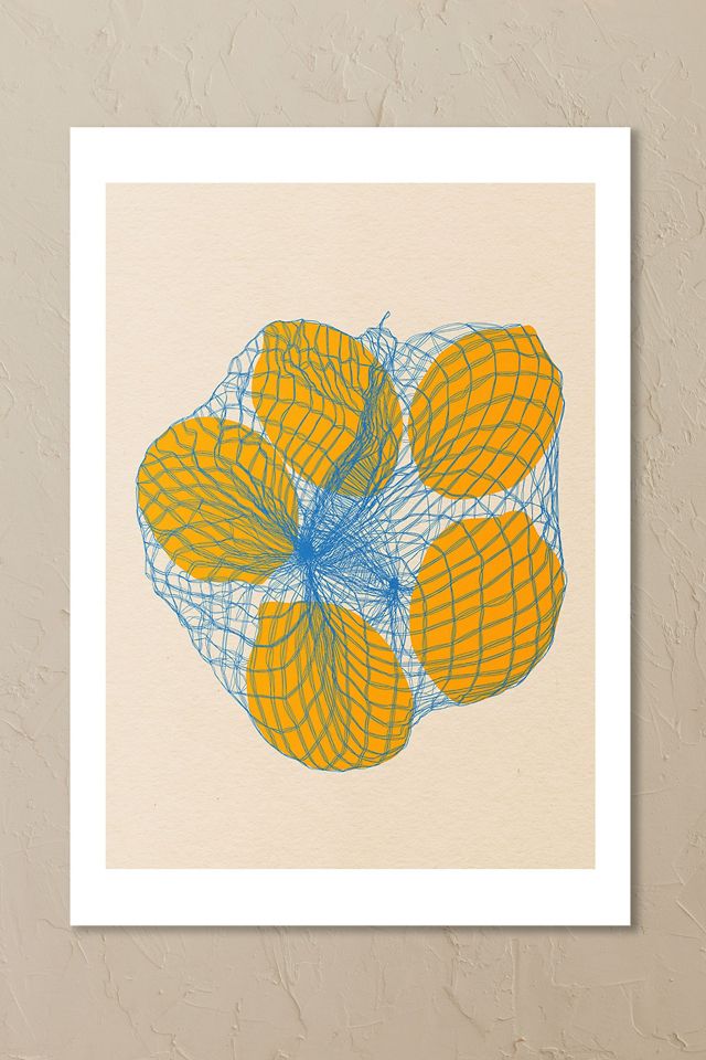East End Prints Five Lemons In a Net Bag Wall Art Print #1