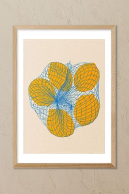 East End Prints Five Lemons In a Net Bag Wall Art Print