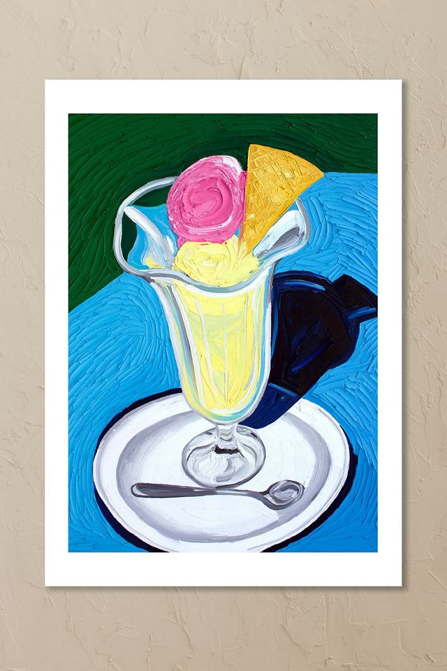 East End Prints Raspberry and Vanilla Ice Cream Wall Art Print #1