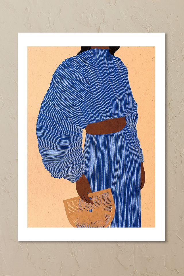 East End Prints Plisse Bleu Wall Art Print #1