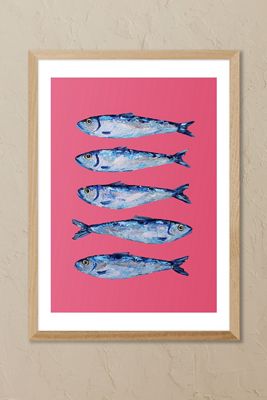 East End Prints Sardines Pink Framed Wall Art