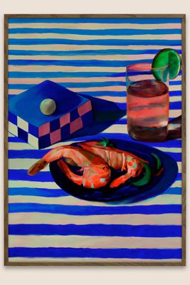 Impresión de Arte de Pared Enmarcado Shrimp & Stripes por Misfitting Things