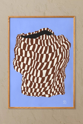 Papier Collective Gribouillage d'un Gribouillage 02 Art Mural Encadré par en Blue taille: A3 chez Anthropologie - Paper Collective - Modalova