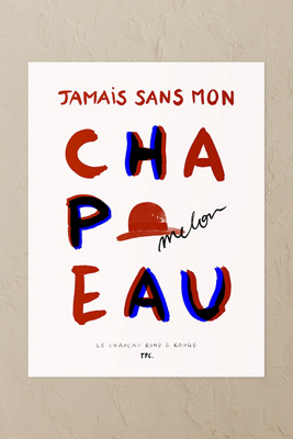 The Poster Club Le Chapeau Rond Et Rouge Wall Art Print