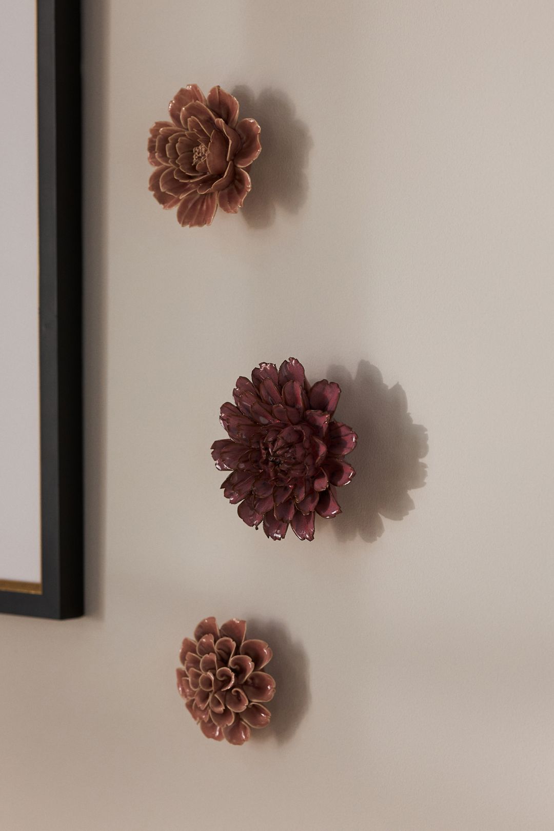 Pink Ceramic Flower Gallery Wall Charm - Small Zinnia, Standard, One Size