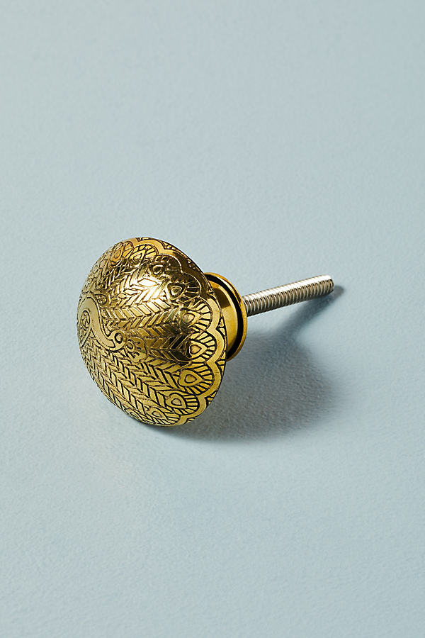 Etched Peacock Knob