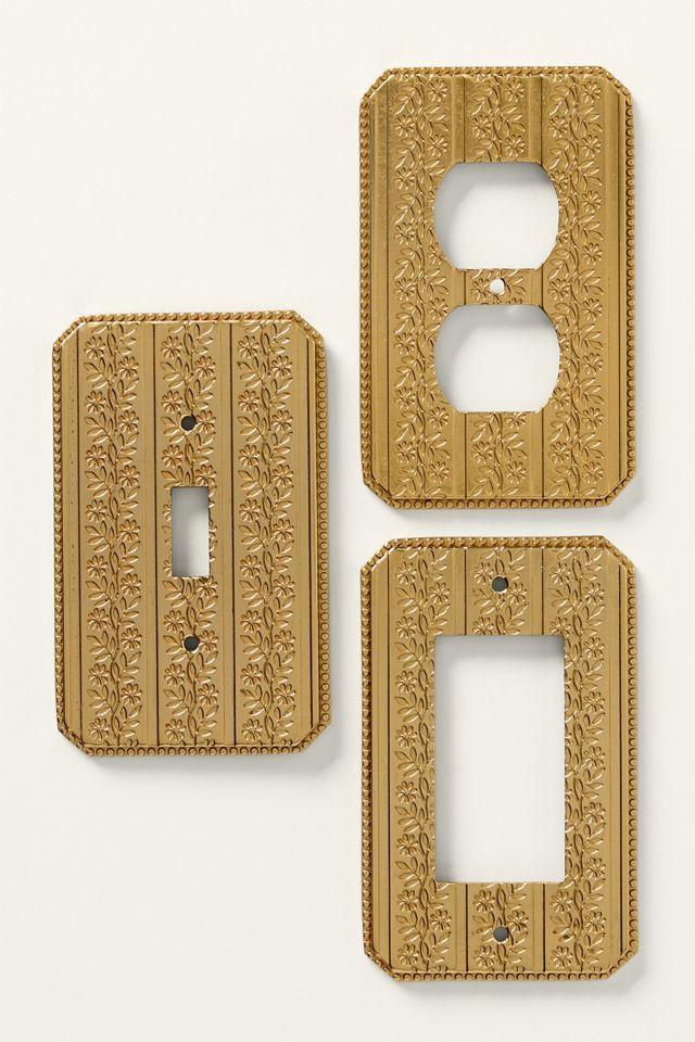 Joanie Etched Metal Floral Switch Plate #6