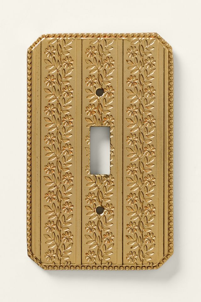 Joanie Etched Metal Floral Switch Plate #1