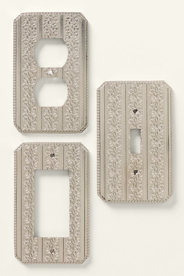 Joanie Etched Metal Floral Switch Plate #1