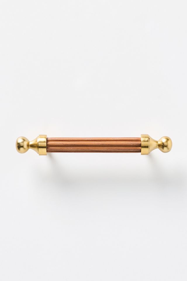 Farro Ribbed Wood and Brass Handle #1