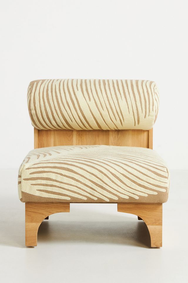Pamela Velvet-Upholstered Oak Accent Chair #1