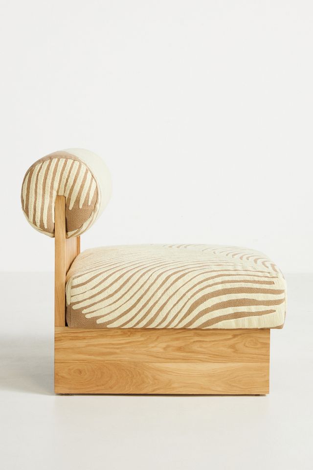 Pamela Velvet-Upholstered Oak Accent Chair #3