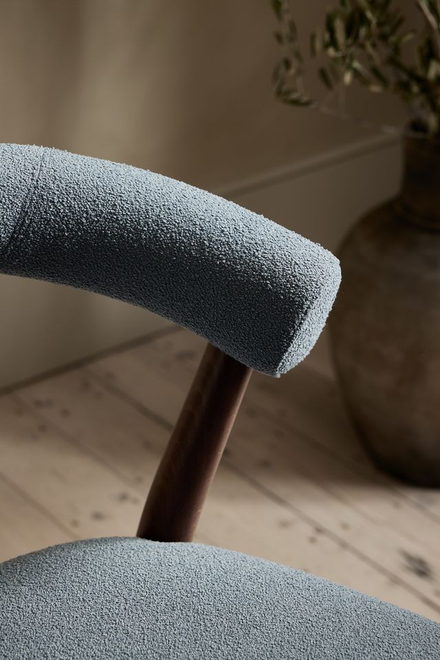 Elsa Aquaclean Boucle-Upholstered Beech Wood Dining Chair #1