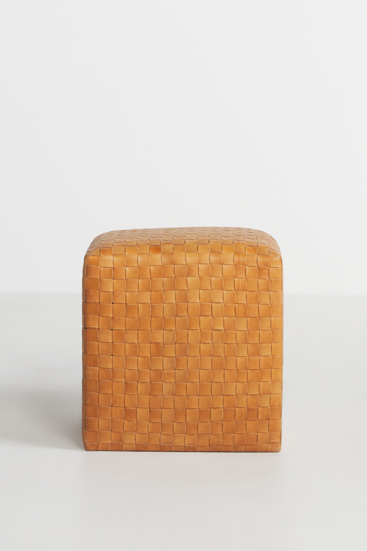 Cove Woven Leather Ottoman