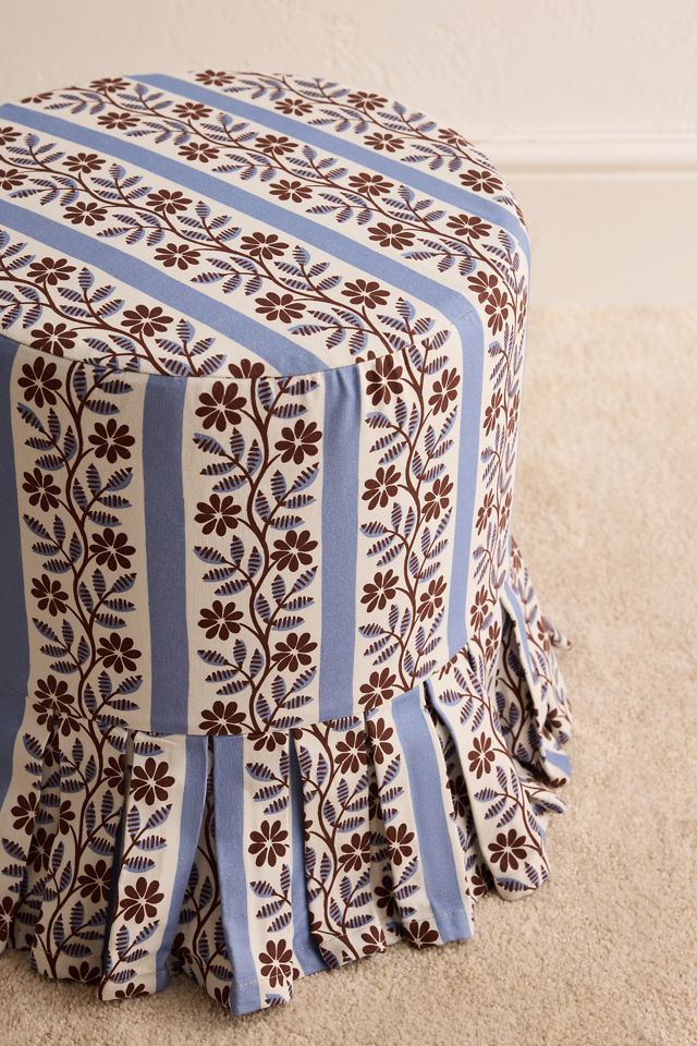 Layla Printed Ruffle Ottoman #1