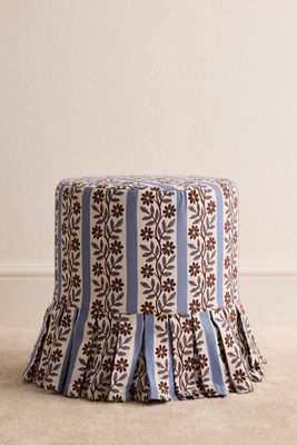 Layla Printed Ruffle Ottoman