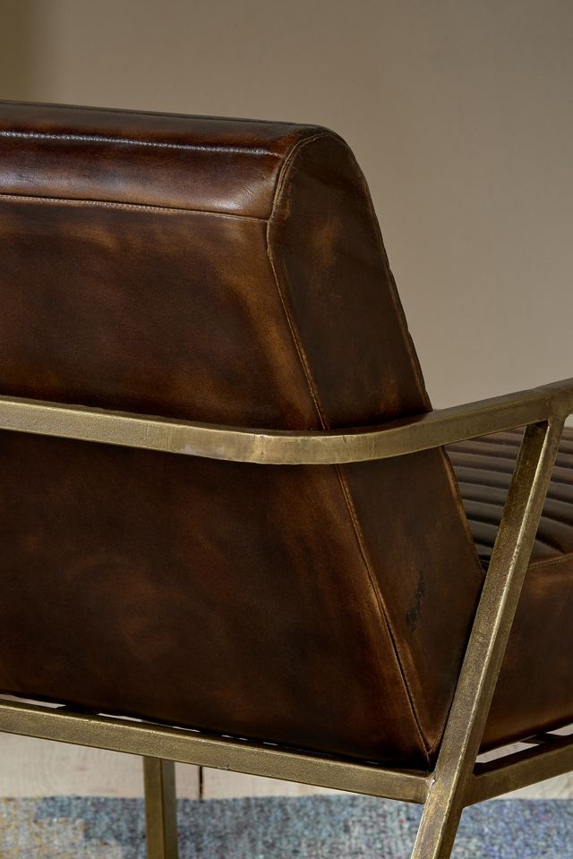 nkuku Mirai Ribbed Leather Armchair #1