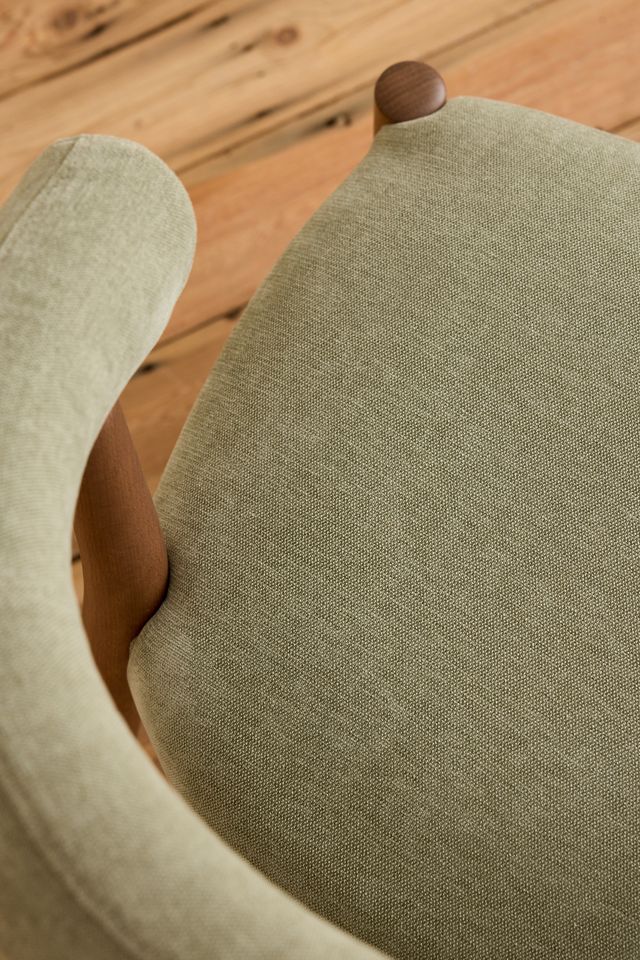 Elsa Chenille Weave-Upholstered Beech Wood Dining Chair #2