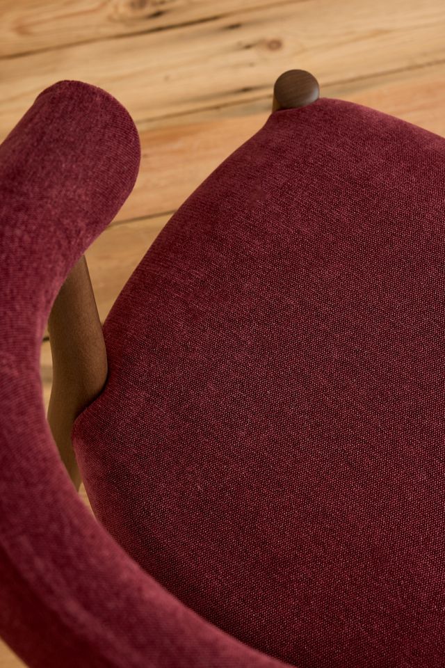 Elsa Chenille Weave-Upholstered Beech Wood Dining Chair #2