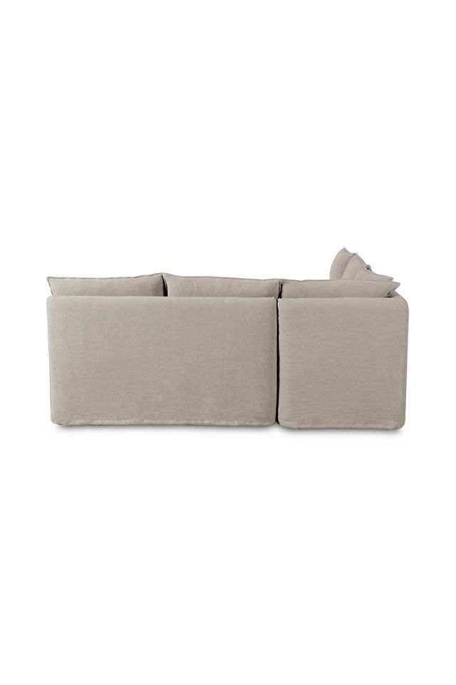 Andre 80" Linen Slipcover L-Shape Dining Banquette #3