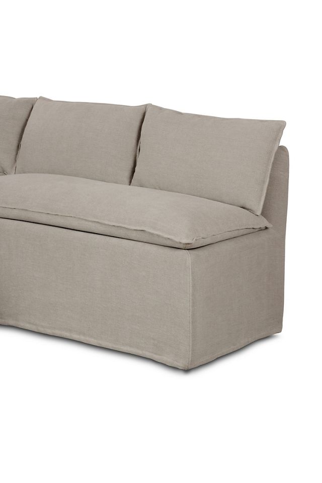 Andre 80" Linen Slipcover L-Shape Dining Banquette #4