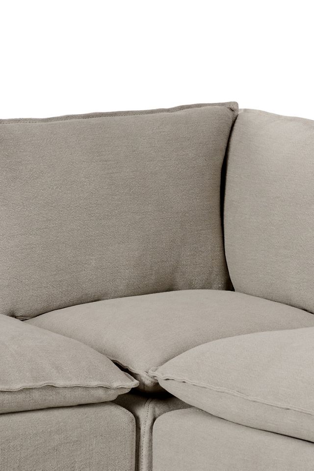 Andre 80" Linen Slipcover L-Shape Dining Banquette #5