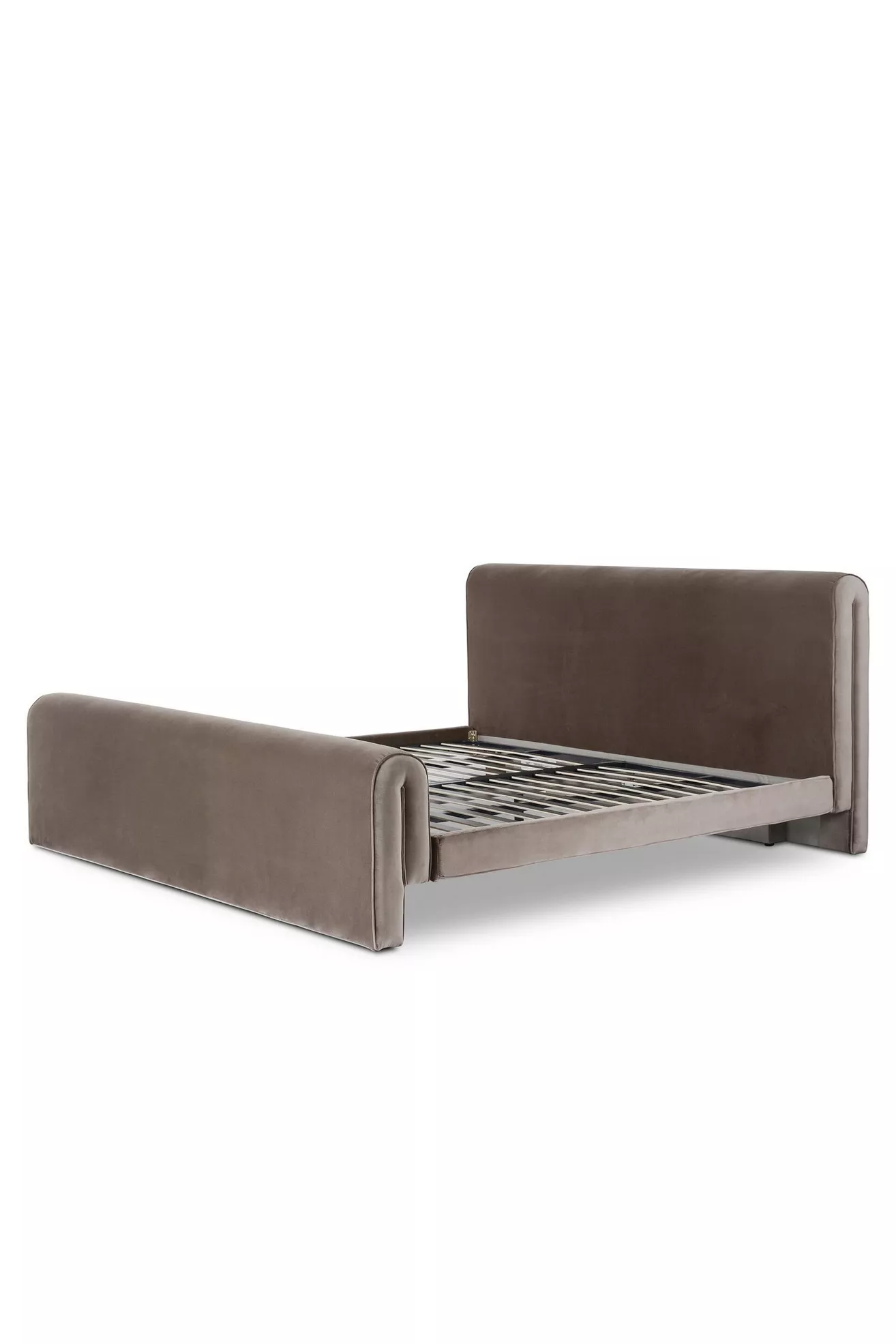 Open bed frame with slatted base