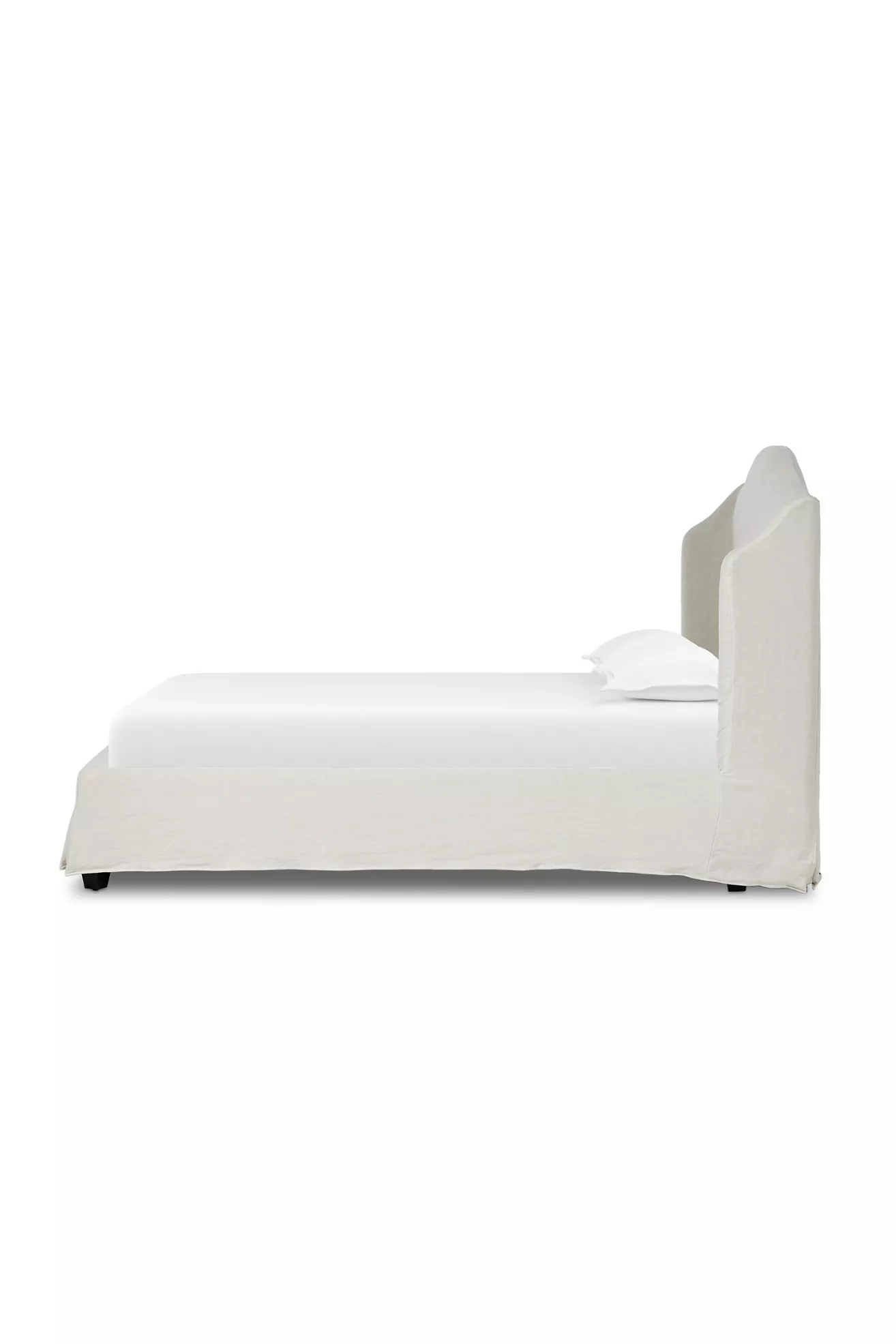 Side view of bed showing side profile and footboard