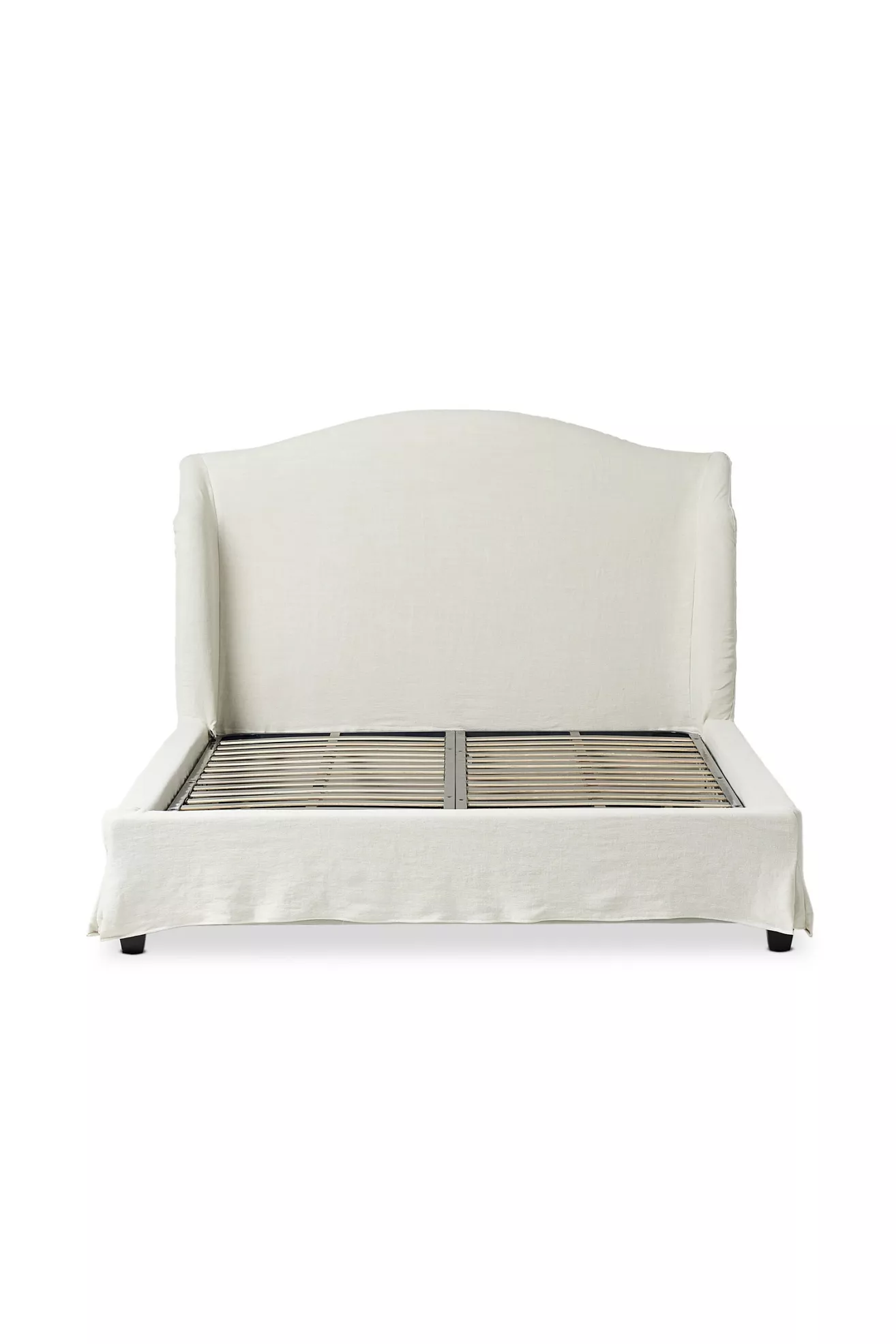 Front view of bed with uncovered frame