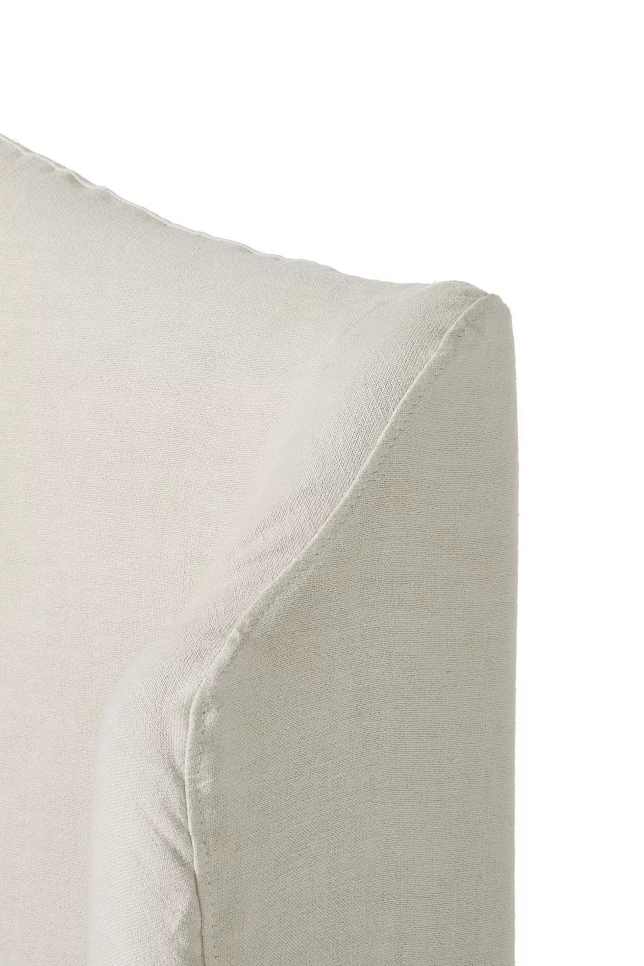 Close-up of fabric texture and seam on headboard