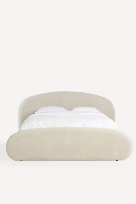 Anthropologie Opal Performance Velvet Pebble Bed In White