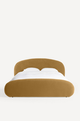 Anthropologie Opal Performance Velvet Pebble Bed In Brown