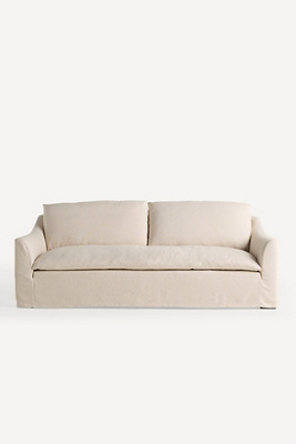 Anthropologie Nora Performance Linen 90" Slipcover Sofa In Neutral