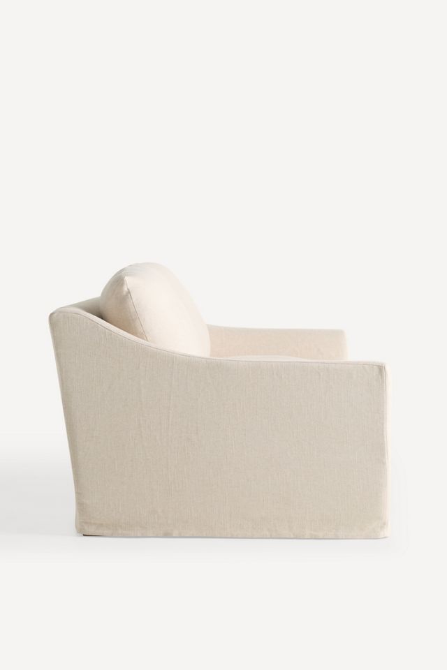 Nora Performance Linen 90" Slipcover Sofa #2
