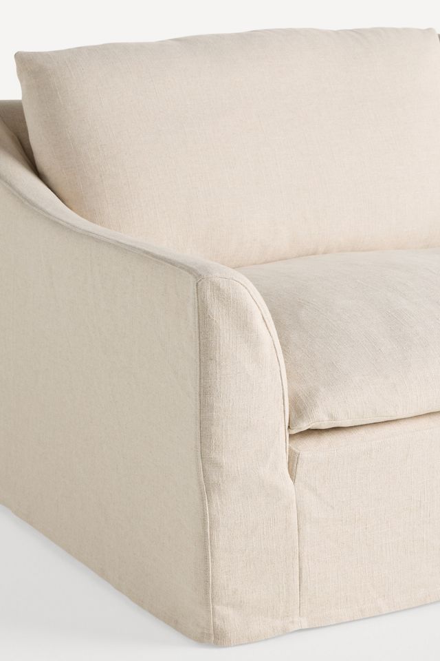 Nora Performance Linen 90" Slipcover Sofa #4
