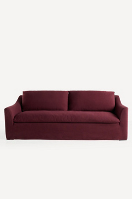 Anthropologie Nora Performance Linen 90" Slipcover Sofa