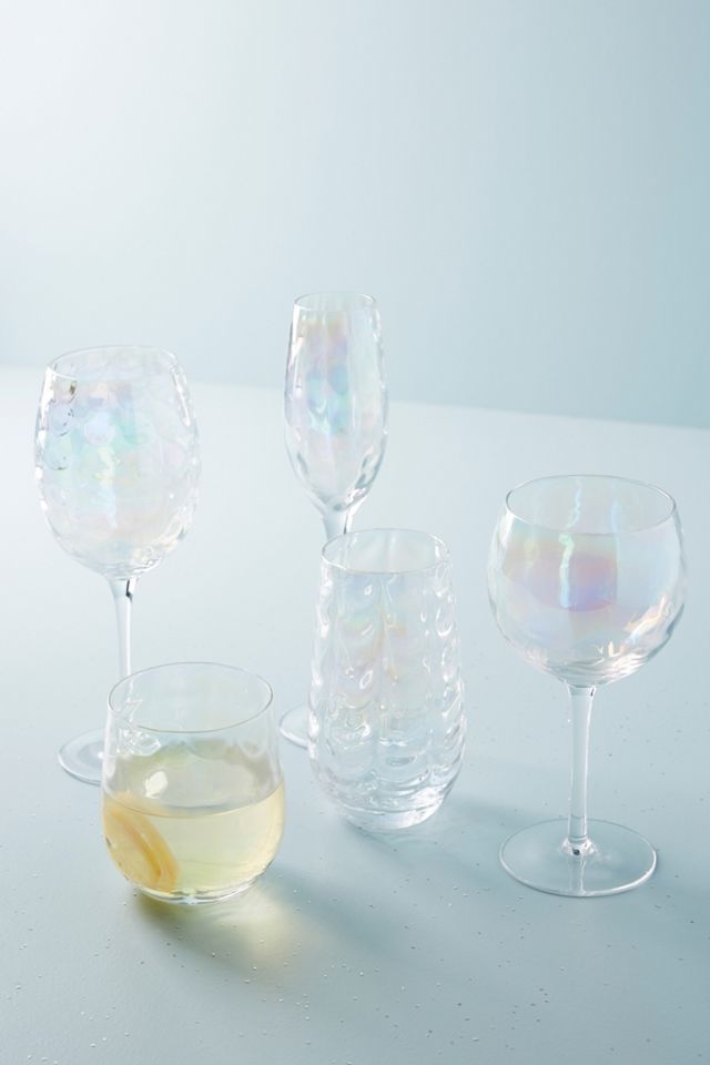 Lustered White Wine Glasses, Set of 4 #1