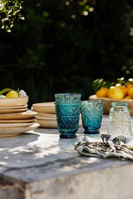 The Bombay Handblown Glass Juice Glasses, Set of 4