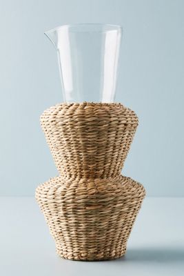 Seagrass-Wrapped Tiered Carafe