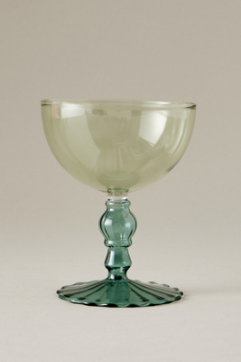 Anthropologie Cinzia Champagne Coupe Glass In Green