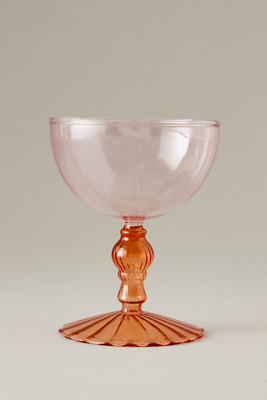 Anthropologie Cinzia Champagne Coupe Glass In Orange