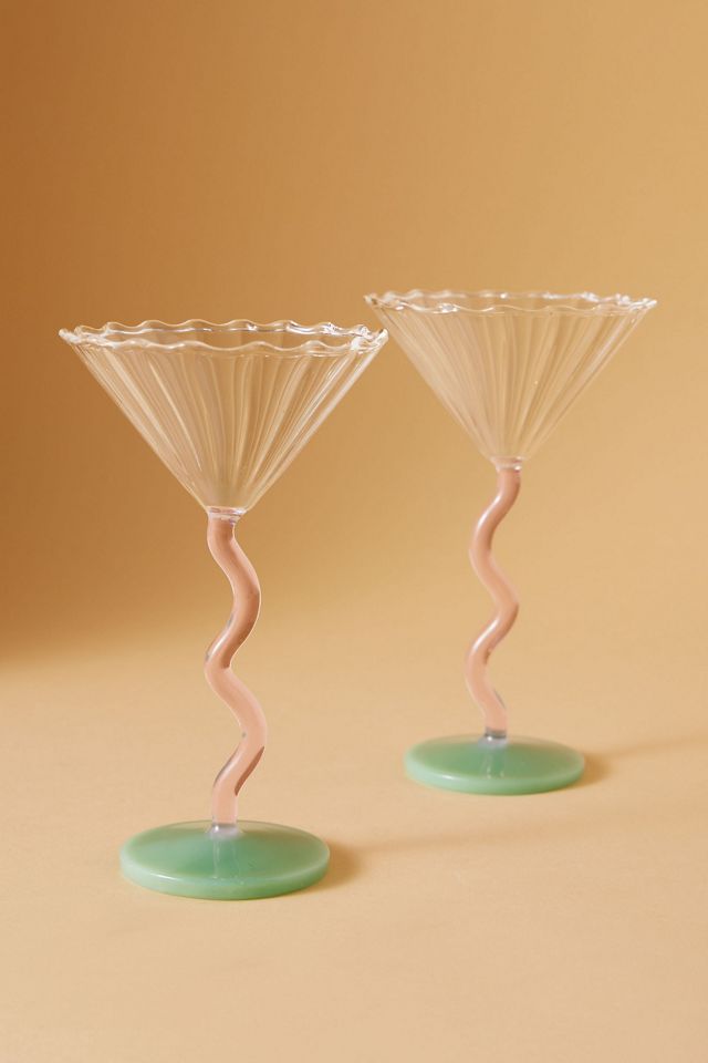 Cupés de vidrio curvo, juego de 2 #1